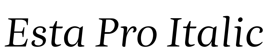 Esta Pro Italic Yazı tipi ücretsiz indir